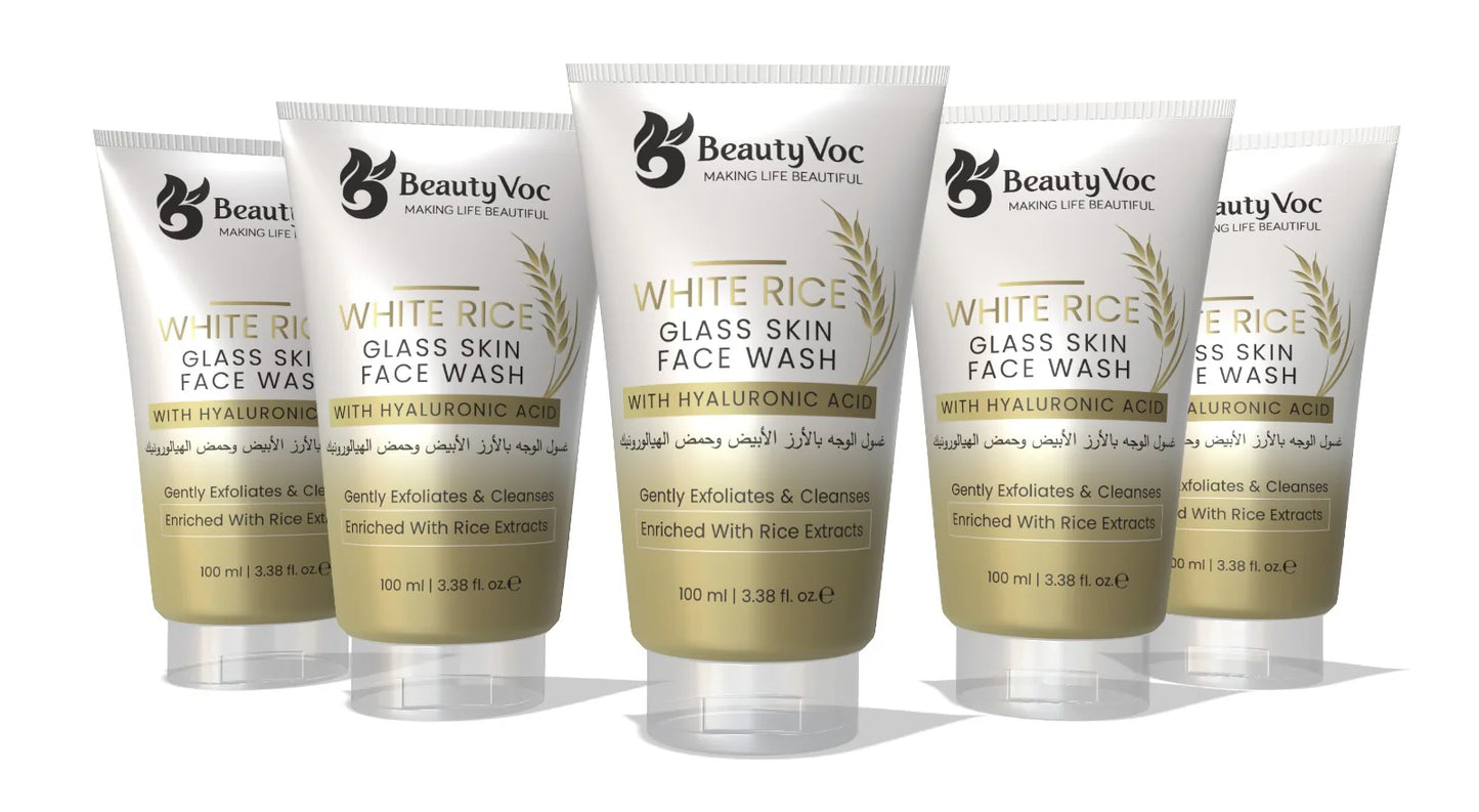 White Rice Face Wash 100 ml - With Hyaluronic acid | Brightening & Whitening for Glass Skin